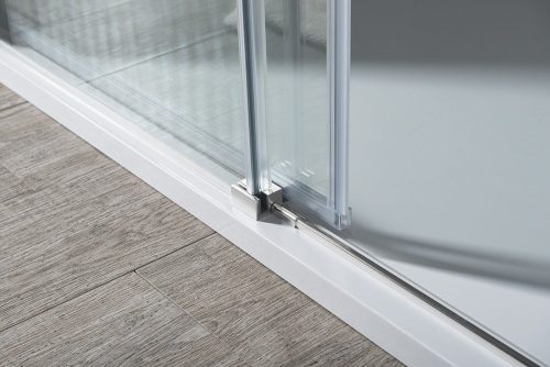 Zuhanyajtó, Sapho GELCO VOLCANO tolóajtó, 1600mm, transzparent, fekete GV1416