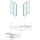 Zuhanyajtó, Sapho POLYSAN EASY LINE zuhanyajtó, 1200mm, BRICK üveg EL1238