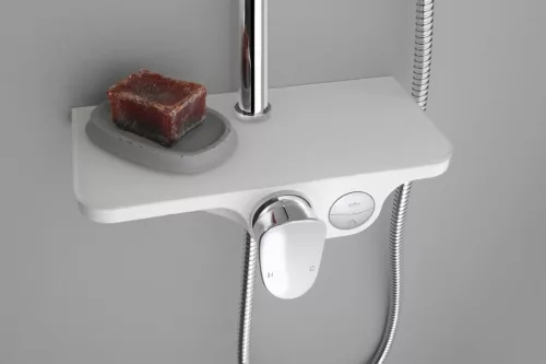 Zuhanyoszlop, Sapho AQUALINE MARCO zuhanyoszlop zuhanyszettel, 800-1150mm, fehér SL100