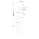 Zuhanyoszlop, Sapho AQUALINE KERA zuhanyoszlop, fejzuhannyal és zuhanyszettel, króm SL430