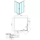 Zuhanykabin, Sapho POLYSAN EASY LINE szögletes zuhanykabin, 900x900mm, BRICK üveg EL5138