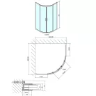 Zuhanykabin, Sapho POLYSAN EASY LINE íves zuhanykabin, 900x900mm, BRICK üveg EL2638