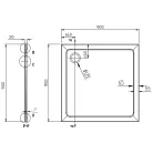 Zuhanytálca, Sapho AQUALINE TECMI öntöttmárvány zuhanytálca, 90x90x3cm PQ009
