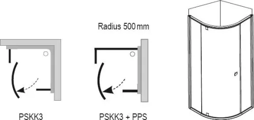 Zuhanykabin, Ravak Pivot PSKK3-100 fehér/króm 376AA100Z1