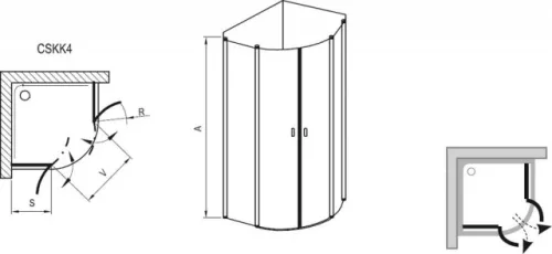 Zuhanykabin, Ravak Chrome CSKK4-90 fehér 3Q170100Z1