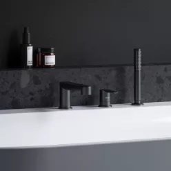   Kádtöltő csaptelep, Ravak Puri Black Kádperemre szerelhető PU 026.20