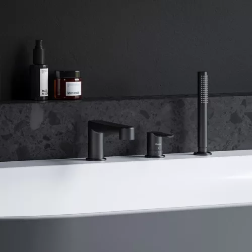 Kádtöltő csaptelep, Ravak Puri Black Kádperemre szerelhető PU 026.20