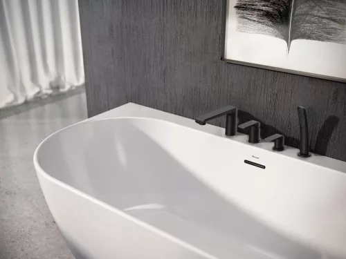 Kádtöltő csaptelep, Ravak Flat Black Kádperemre szerelhető FL 026.20