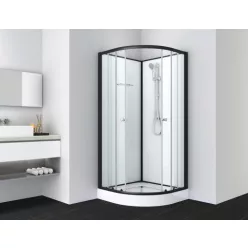   Zuhanykabin, Sanotechnik Bela 2 Íves Komplett 90x90 fekete PS13B