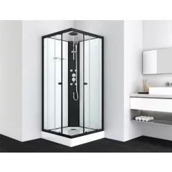   Zuhanykabin, Sanotechnik Stil 2 Hidromasszázs 90x90 Fekete PS18B