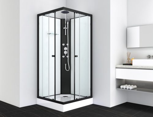 Zuhanykabin, Sanotechnik Stil 2 Hidromasszázs 90x90 Fekete PS18B