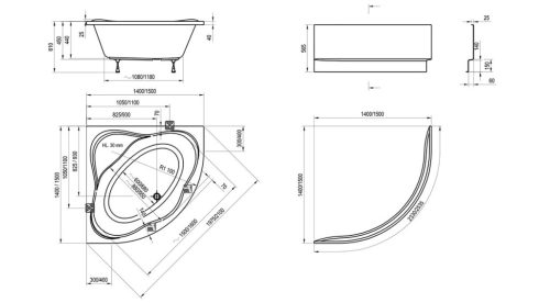 Kád, Ravak NEW DAY 150x150 fehér C661000000