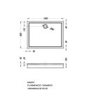 Zuhanytálca, Kolpa San Flamenco 120x90 előlap nélkül