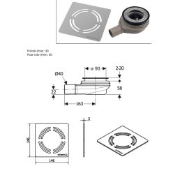 POLYSAN FLEXIA zuhanytálca szifon, DN40 INOX (17731)