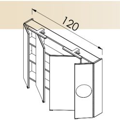 Felső szekrény, TBoss Mirror Box Senna 120