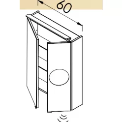 Felső szekrény, TBoss Mirror Box Omega 60
