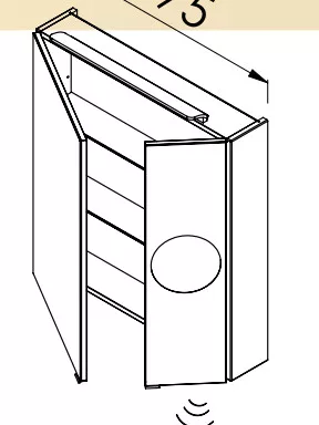 Felső szekrény, TBoss Mirror Box Omega 75
