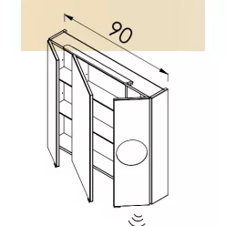 Felső szekrény, TBoss Mirror Box Omega 90