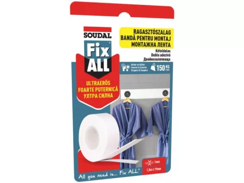 Segédanyag, Soudal 155604 Fix ALL Ragasztószalag Ultraerős 19 mm