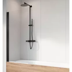   Kádparaván, Radaway Nes Black PNJ I fekete kádparaván 80 átlátszó balos