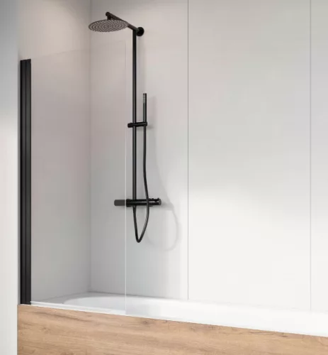 Kádparaván, Radaway Nes Black PNJ I fekete kádparaván 80 átlátszó balos