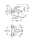 Kádtöltő csaptelep, Grohe Eurosmart kádtöltő csaptelep, króm 33300003