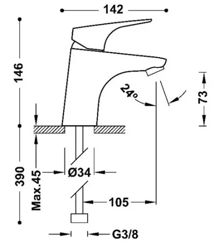 Mosdó csaptelep, Tres Canigo mosdó csaptelep 21710303