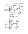 Kádtöltő csaptelep, Grohe Eurosmart kádtöltő csaptelep, fekete 333002433