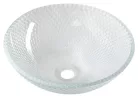 Mosdó, Sapho BEAUTY PUKETA gravírozott üvegmosdó, átm:42cm, transzparent üveg (TY165)