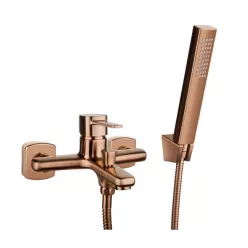   Kádtöltő csaptelep, Invena Glamour zuhanyszettel, réz BW-02-014-V
