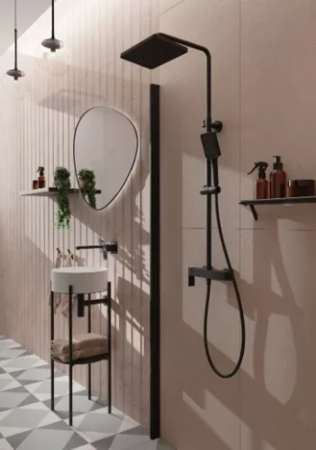 Zuhanyszett, Deante Anemon zuhanyszett zuhany csapteleppel, fekete NAC_N1BZ