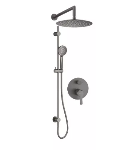 Falba süllyesztett csaptelep, Deante Arnika falsík alatti zuhanyszett, titanium NAC_D6QP