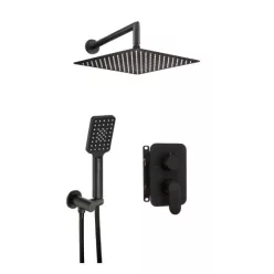  Falba süllyesztett csaptelep, Deante Alpinia zuhanyszett, keverő BOX-al, fekete BXYZNGAM