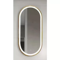   Fürdőszoba tükör, Arezzo design LED ovális, okos tükör, 40x90 cm arany AR-3056