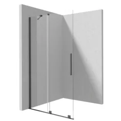   Walk-in, Deante Prizma zuhanyfal, walk-in, 140 cm - csúsztatható, titanium KTJ_D34R