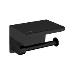   WC papír tartó, Deante Round fali wc papír tartó, polccal, fekete ADR_N221