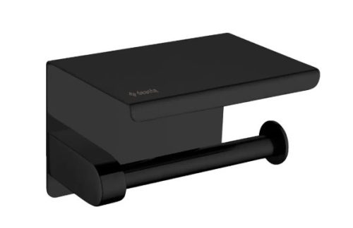 WC papír tartó, Deante Round fali wc papír tartó, polccal, fekete ADR_N221