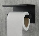 WC papír tartó, Deante Round fali wc papír tartó, polccal, fekete ADR_N221