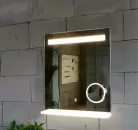 Fürdőszoba tükör, Arezzo design LED okos tükör világító polc + kozmetikai tükör 60x80cm AR-6080KT