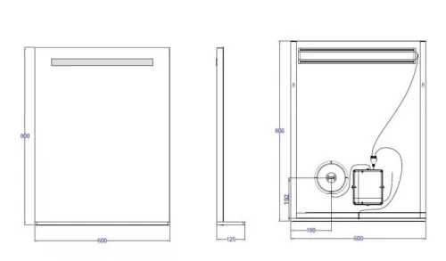 Fürdőszoba tükör, Arezzo design LED okos tükör világító polc + kozmetikai tükör 60x80cm AR-6080KT