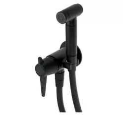   Falba süllyesztett csaptelep, Deante Temisto bidé csaptelep kézizuhannyal, fekete BQT_N34M