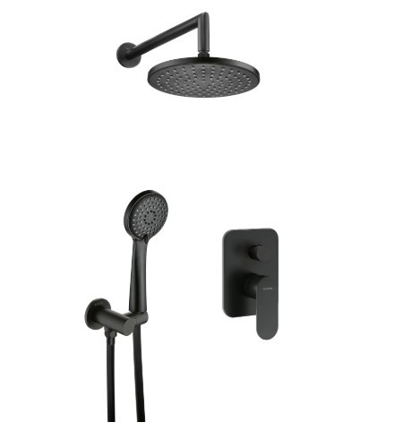 Falba süllyesztett csaptelep, Deante Alpinia falsík alatti zuhanyszett, fekete NAC_N9ER