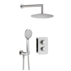   Falba süllyesztett csaptelep,Deante Therm termosztatikus BOX-al,szálcsiszolt acél BXYZFEBT