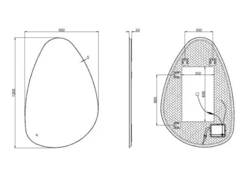 Fürdőszoba tükör, Arezzo design LED tükör 120x80 cm AR-M3091