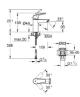 Mosdó csaptelep, Grohe Eurosmart mosdó csaptelep, króm 23922003