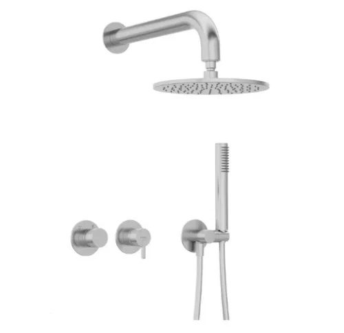 Falba süllyesztett csaptelep, Deante Silia zuhanyszett szálcsiszolt acél NQS_F0YK