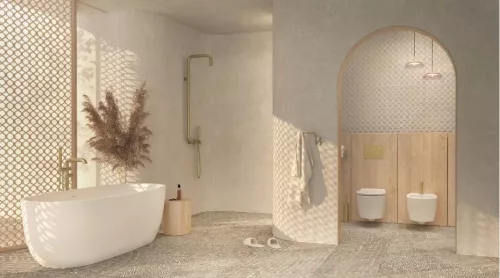 WC kefe tartó, Deante Silia szabadonálló wc kefe tartó, szálcsiszolt arany ADI_R712