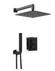 Falba süllyesztett csaptelep, Deante Therm zuhanyszett, termosztatikus BOX-al, fekete BXYZNEAT