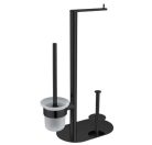 WC papír tartó, Deante Round 3 funkciós wc papír tartó állvány, fekete ADR_N732