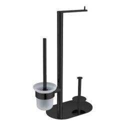   WC papír tartó, Deante Round 3 funkciós wc papír tartó állvány, fekete ADR_N732